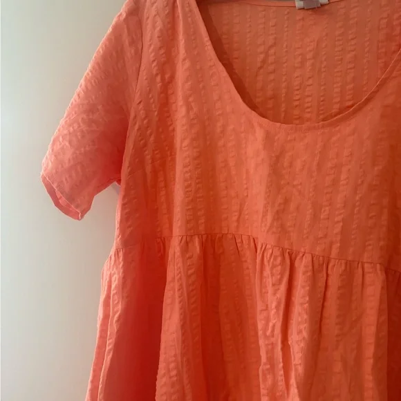 A New Day Textured Babydoll Tiered Dress XL Coral Pink Orange Universal Thread‎ - Picture 5 of 6